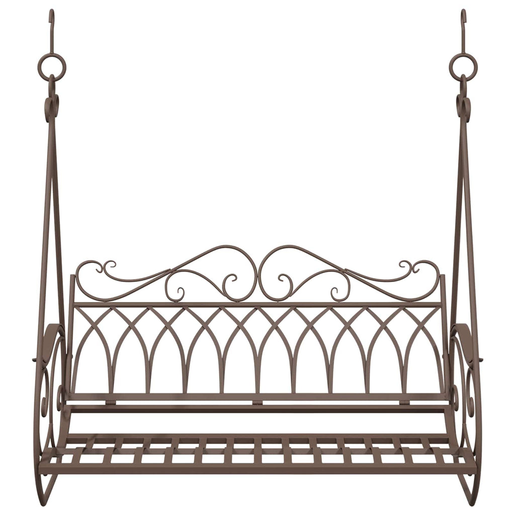 vidaXL Schaukelbank Stahl 112 x 60 x 126,5 cm Antikbraun