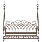 vidaXL Schaukelbank Stahl 112 x 60 x 126,5 cm Antikbraun