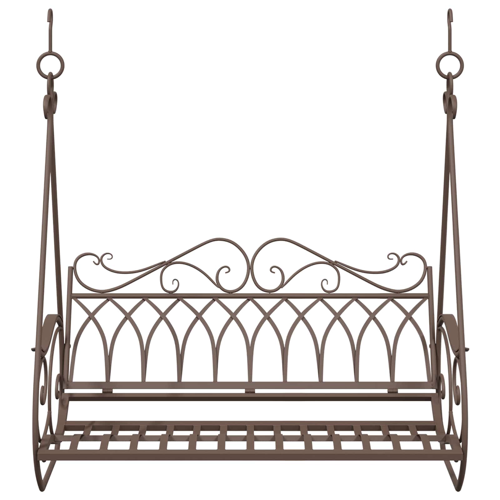vidaXL Schaukelbank Stahl 112 x 60 x 126,5 cm Antikbraun