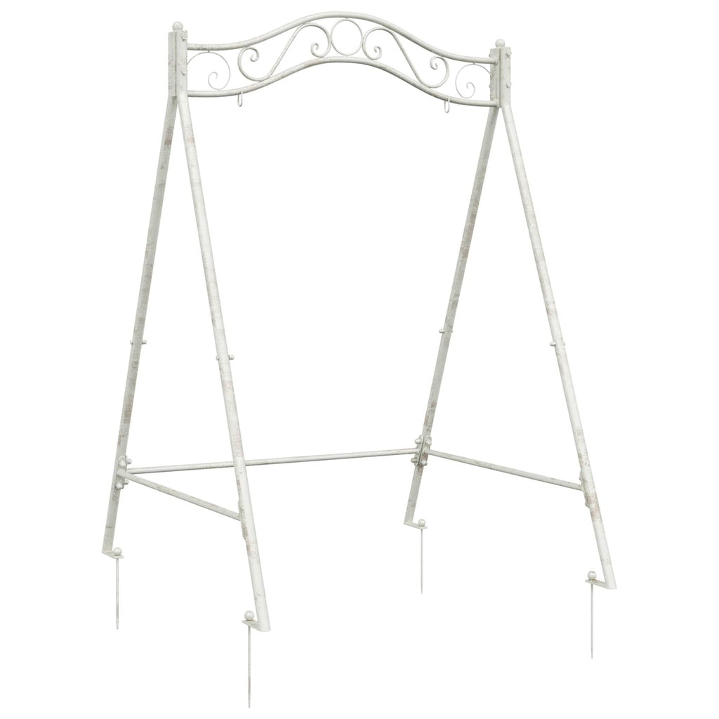 vidaXL Schaukelrahmen Antik Weiß 113 x 121,5 x 168 cm Stahl