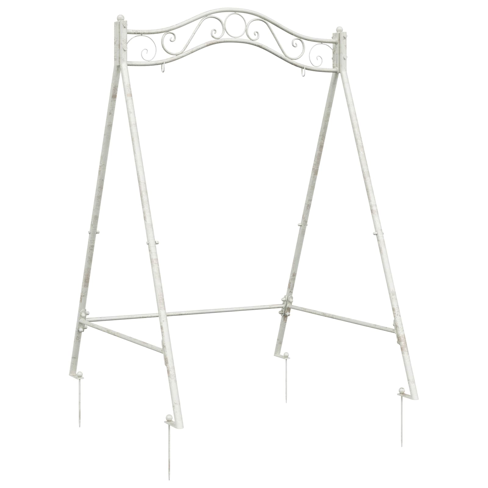 vidaXL Schaukelrahmen Antik Weiß 113 x 121,5 x 168 cm Stahl