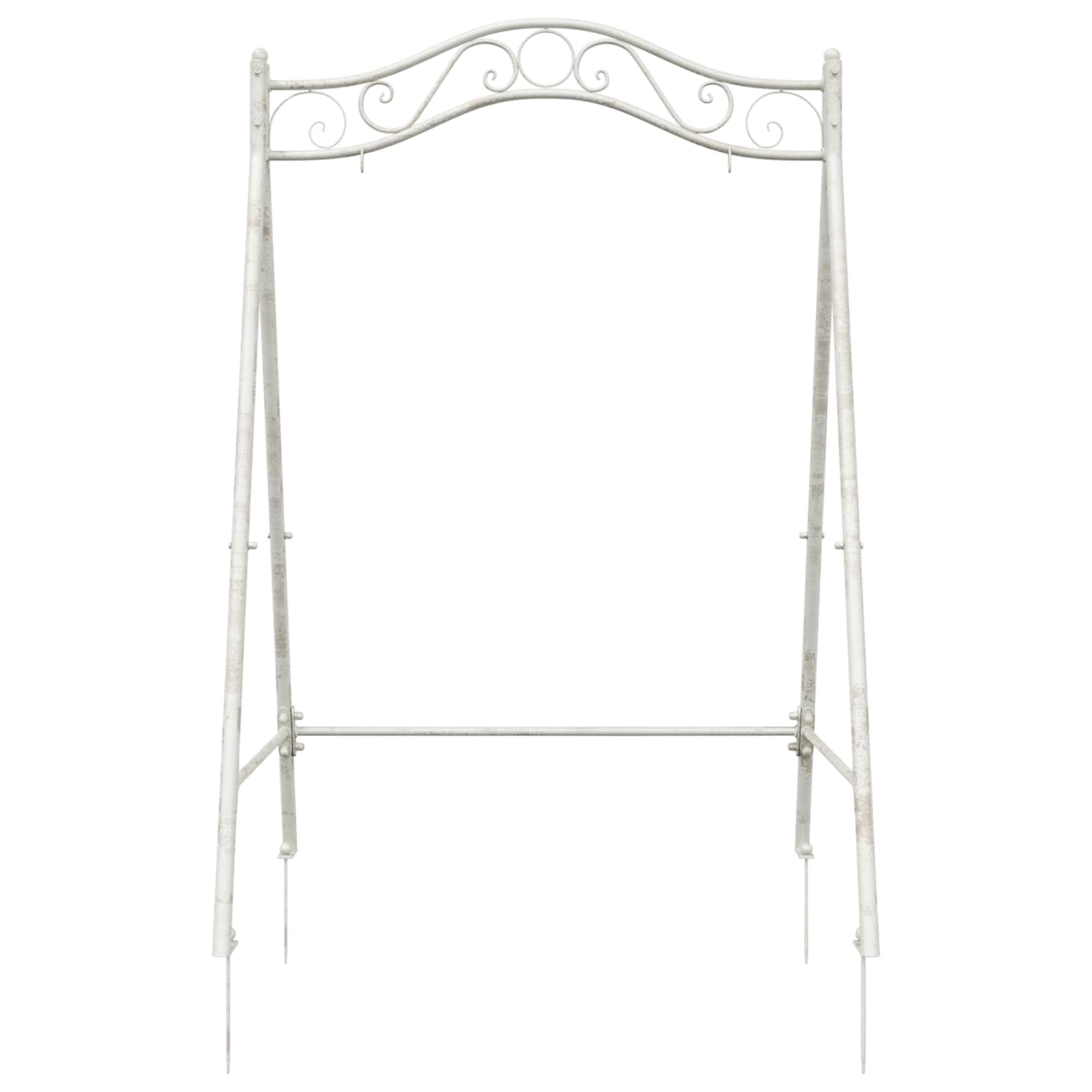vidaXL Schaukelrahmen Antik Weiß 113 x 121,5 x 168 cm Stahl