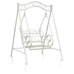 vidaXL Schaukelbank Stahl 113 x 121,5 x 168 cm Antik Weiß