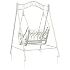 vidaXL Schaukelbank Stahl 113 x 121,5 x 168 cm Antik Weiß