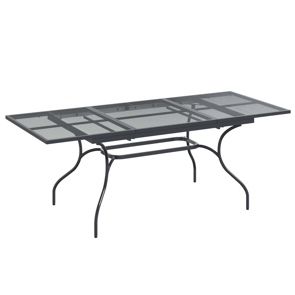 vidaXL Ausziehbarer Mesh Esstisch Anthrazit 212 x 90 x 76 cm Stahl