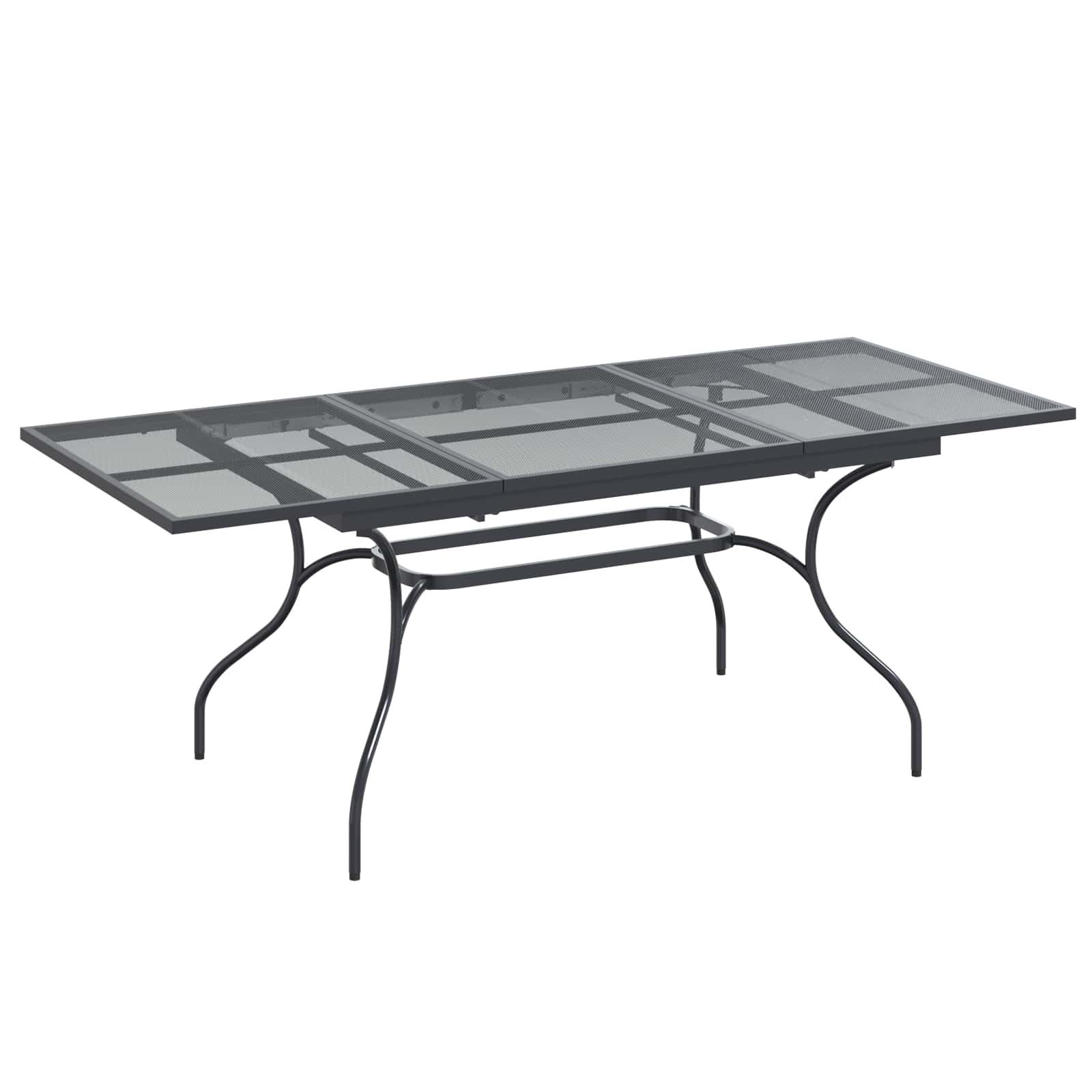 vidaXL Ausziehbarer Mesh Esstisch Anthrazit 212 x 90 x 76 cm Stahl