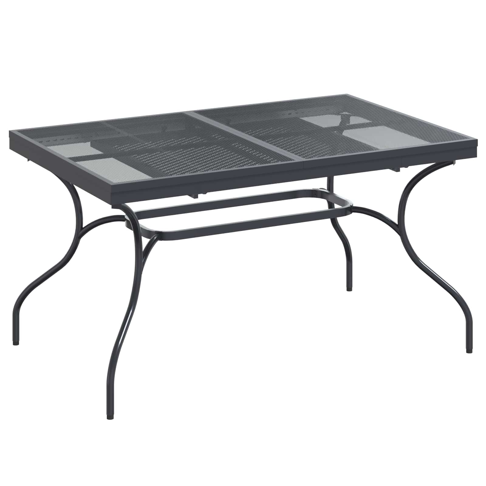 vidaXL Ausziehbarer Mesh Esstisch Anthrazit 212 x 90 x 76 cm Stahl