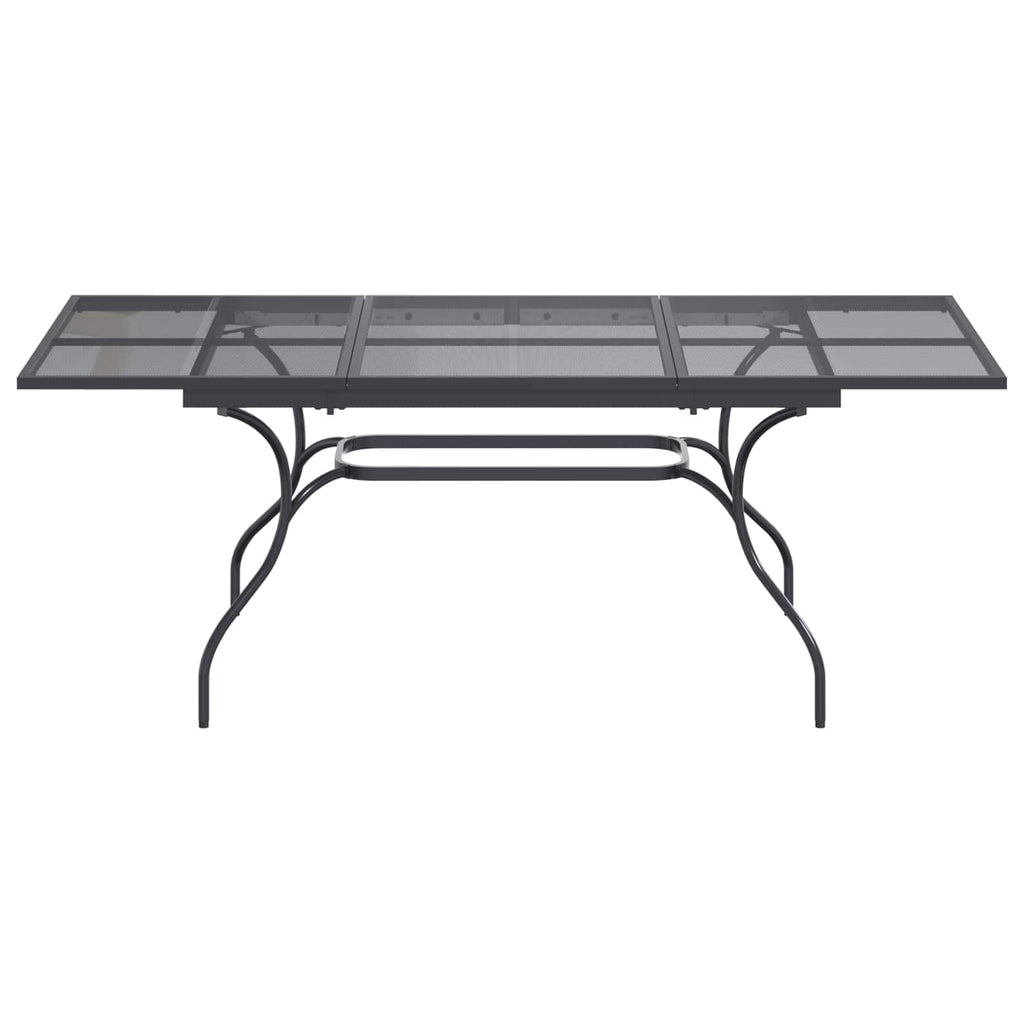 vidaXL Ausziehbarer Mesh Esstisch Anthrazit 212 x 90 x 76 cm Stahl