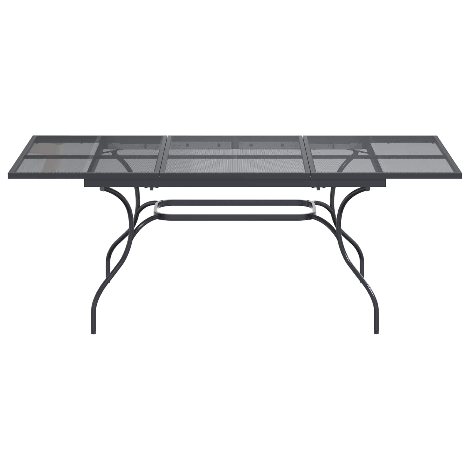 vidaXL Ausziehbarer Mesh Esstisch Anthrazit 212 x 90 x 76 cm Stahl