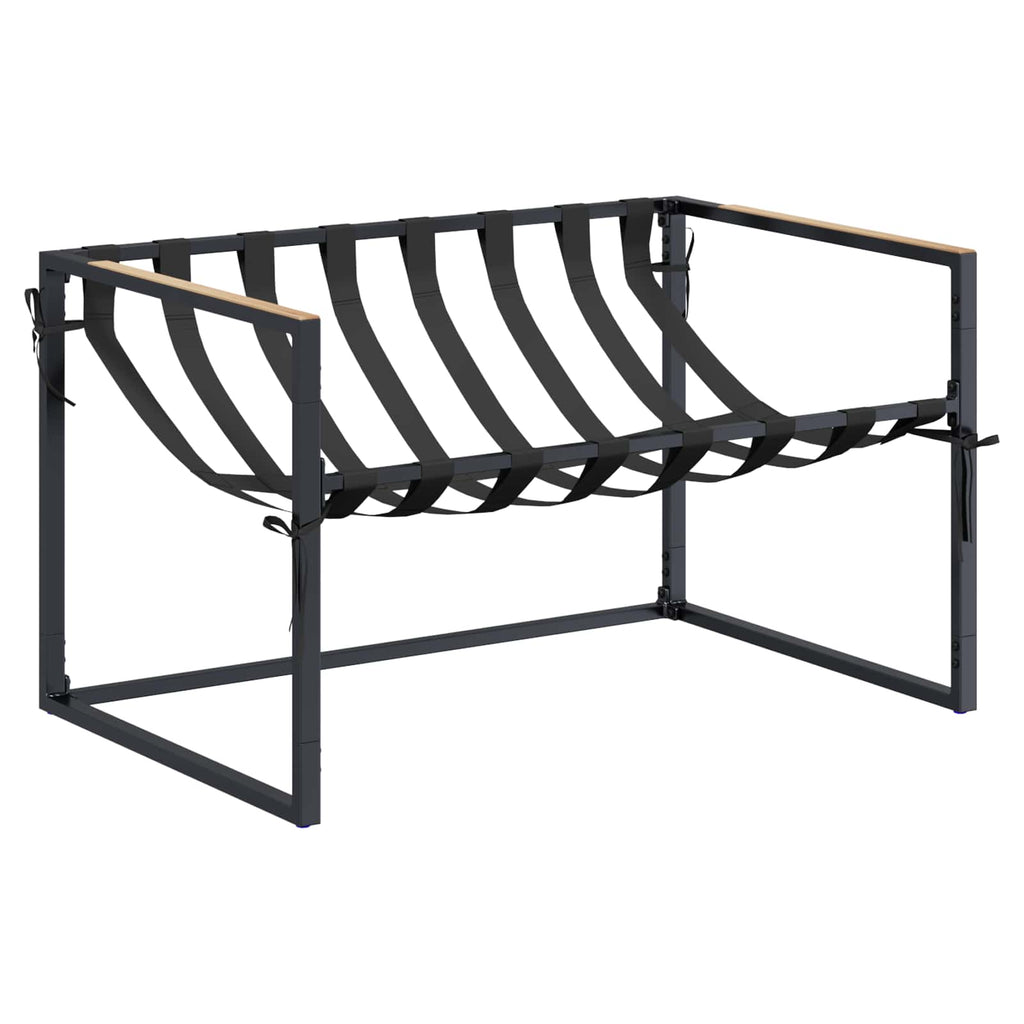 vidaXL Gartensofa-set Schwarz und Anthrazit Stahl