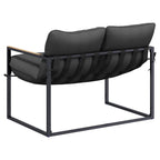 vidaXL Gartensofa-set Schwarz und Anthrazit Stahl