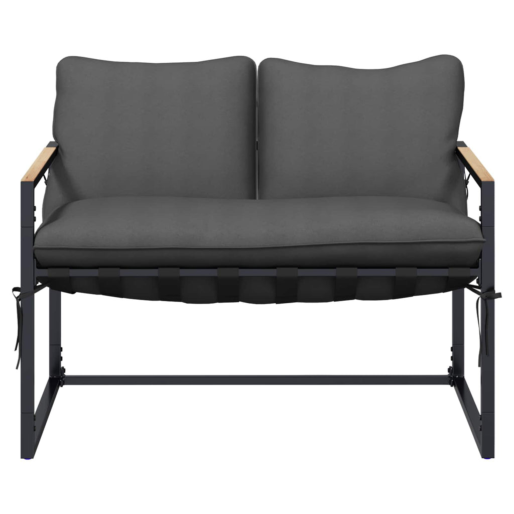vidaXL Gartensofa-set Schwarz und Anthrazit Stahl