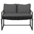 vidaXL Gartensofa-set Schwarz und Anthrazit Stahl