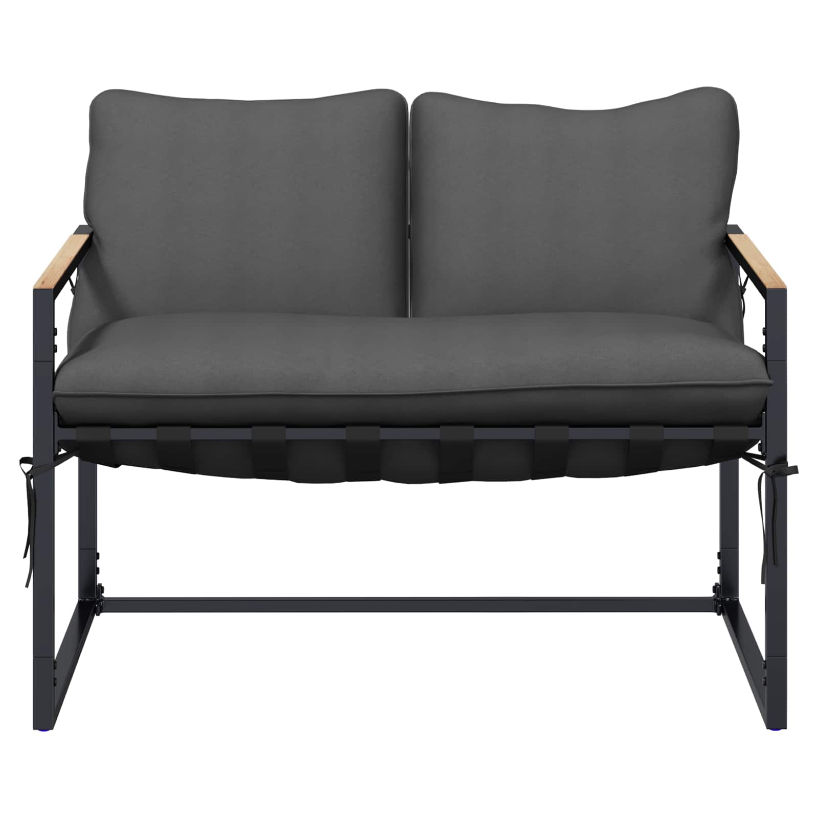 vidaXL Gartensofa-set Schwarz und Anthrazit Stahl