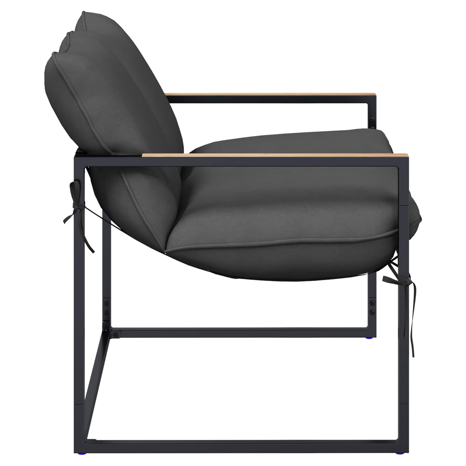 vidaXL Gartensofa-set Schwarz und Anthrazit Stahl