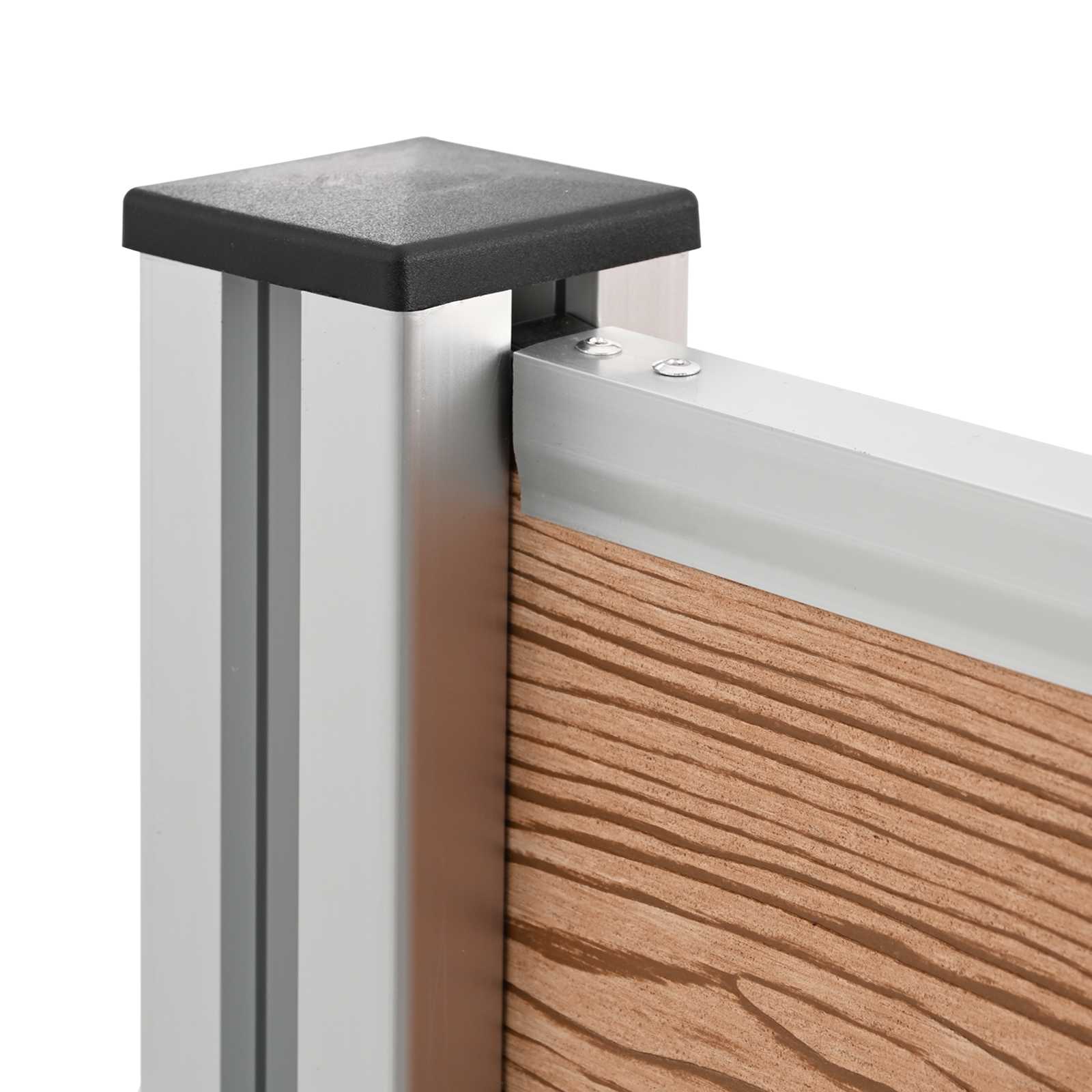 vidaXL Mülltonnenzaun Braun 85 x 12 x 115 cm Aluminium und WPC