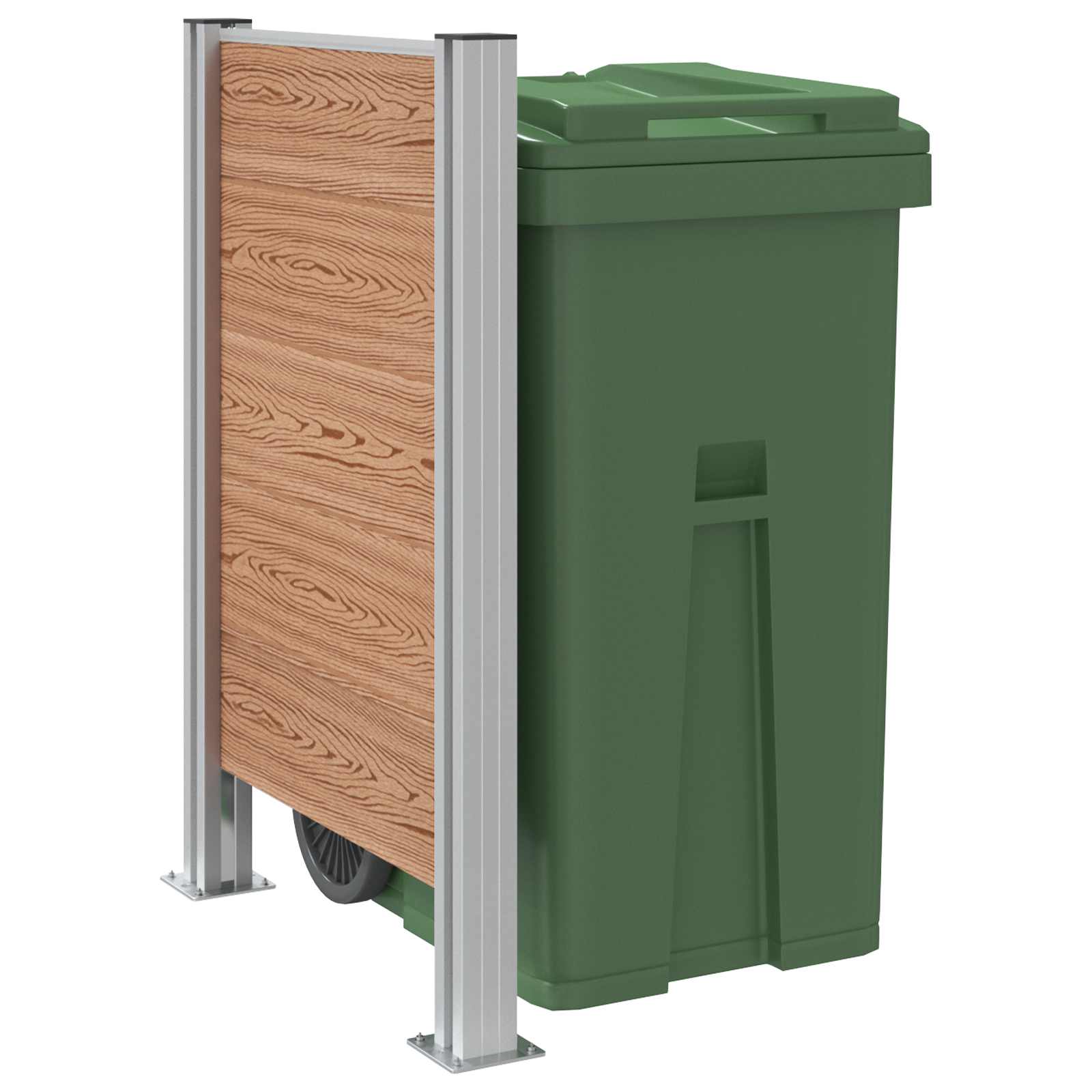 vidaXL Mülltonnenzaun Braun 85 x 12 x 115 cm Aluminium und WPC