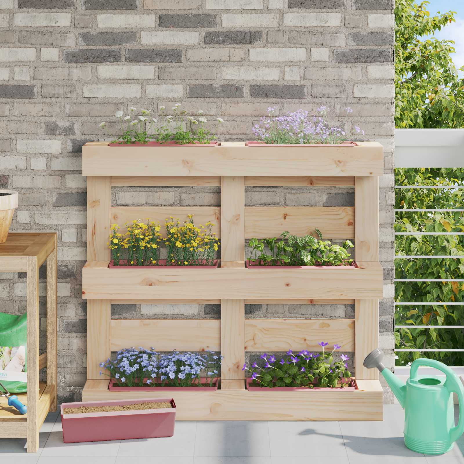 vidaXL Blumenboxen für Euro-Paletten 12 pcs Braun 36,5 x 14 x 9,5 cm
