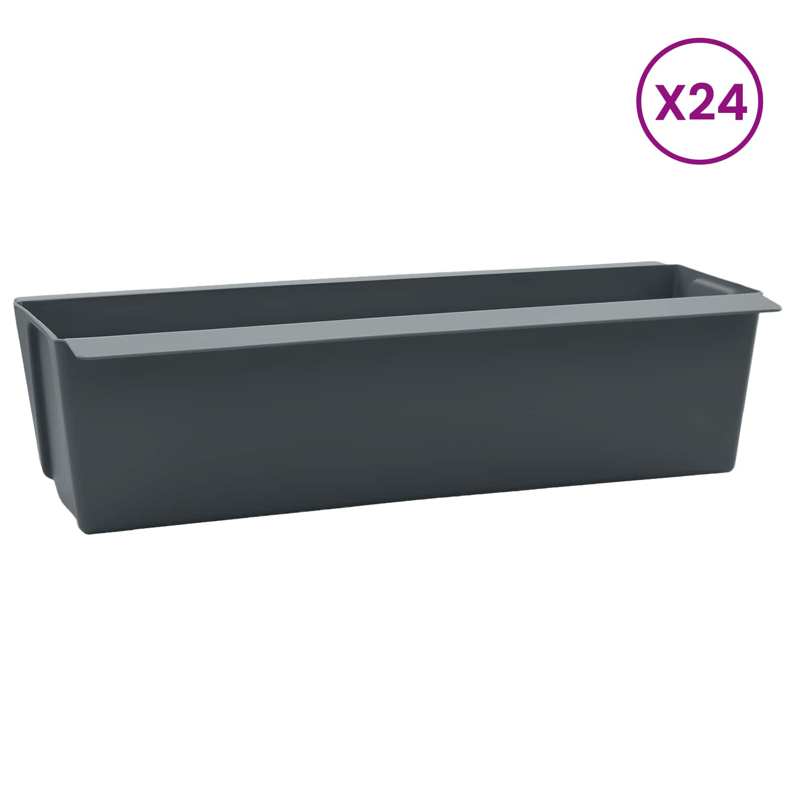 vidaXL Blumenboxen für Euro-Paletten 24 pcs Grau 36 x 13,5 x 9,5 cm