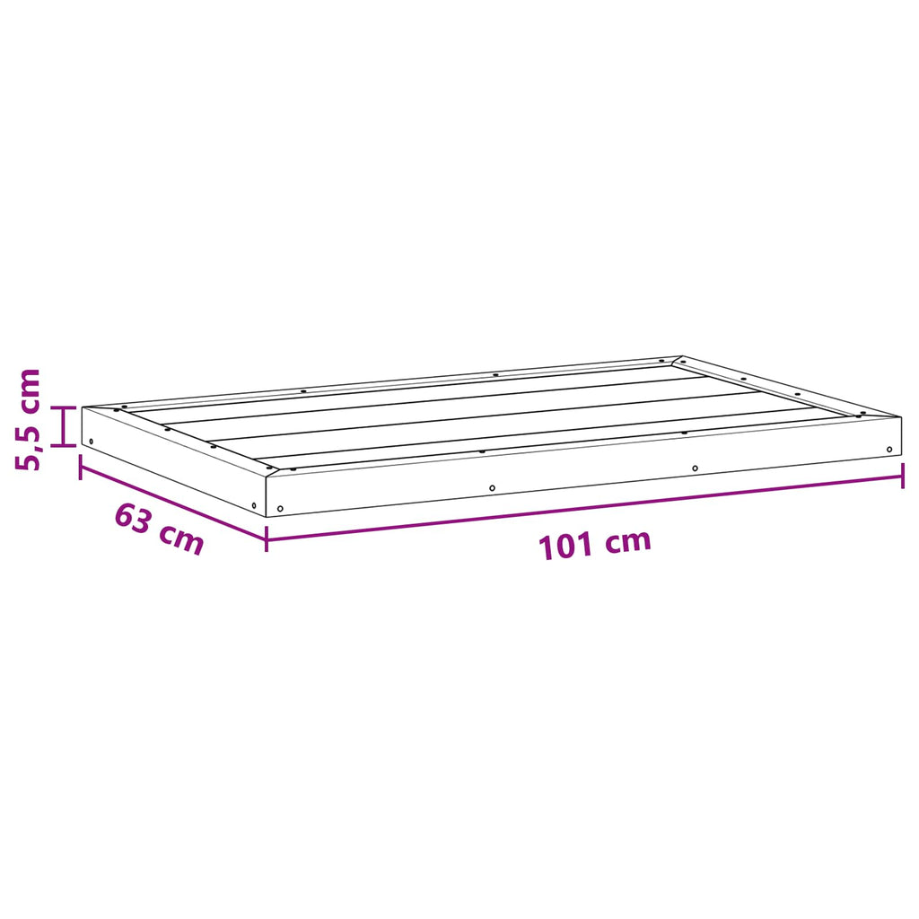 vidaXL Duschsockelplatte Schwarz 101 x 63 x 5,5 cm WPC