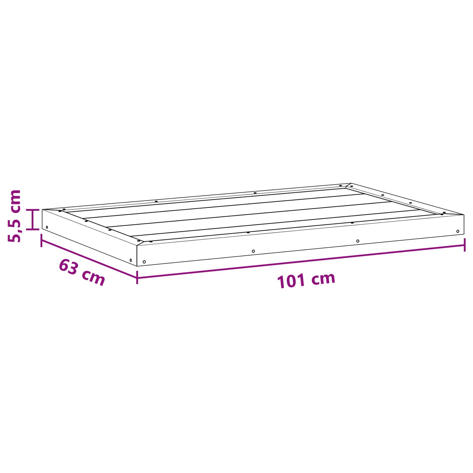 vidaXL Duschsockelplatte Schwarz 101 x 63 x 5,5 cm WPC