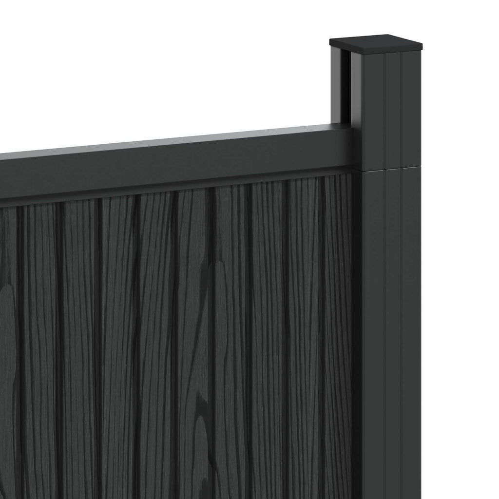 vidaXL Zaunelement WPC und Aluminium Schwarz