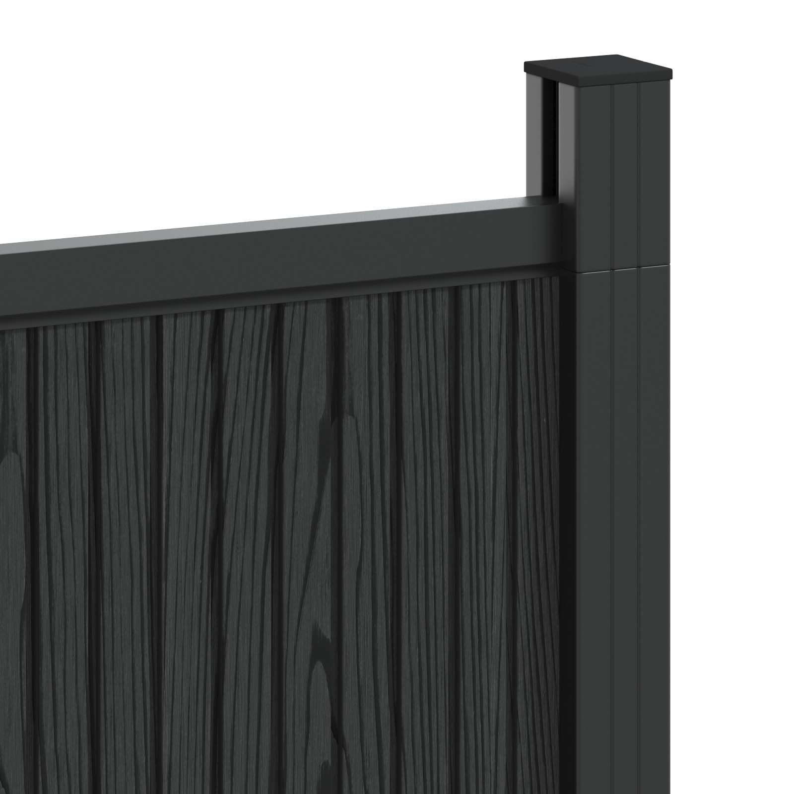 vidaXL Zaunelement WPC und Aluminium Schwarz