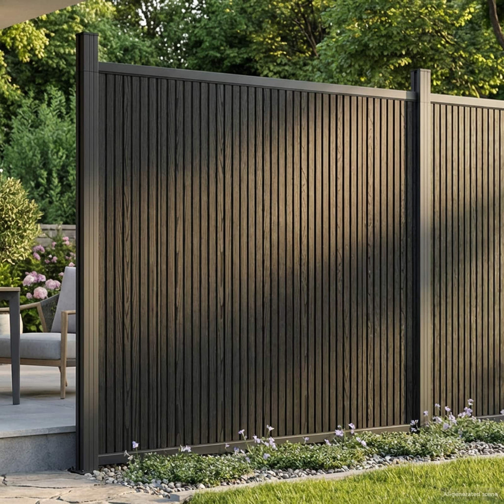 vidaXL Zaunelement WPC und Aluminium Schwarz