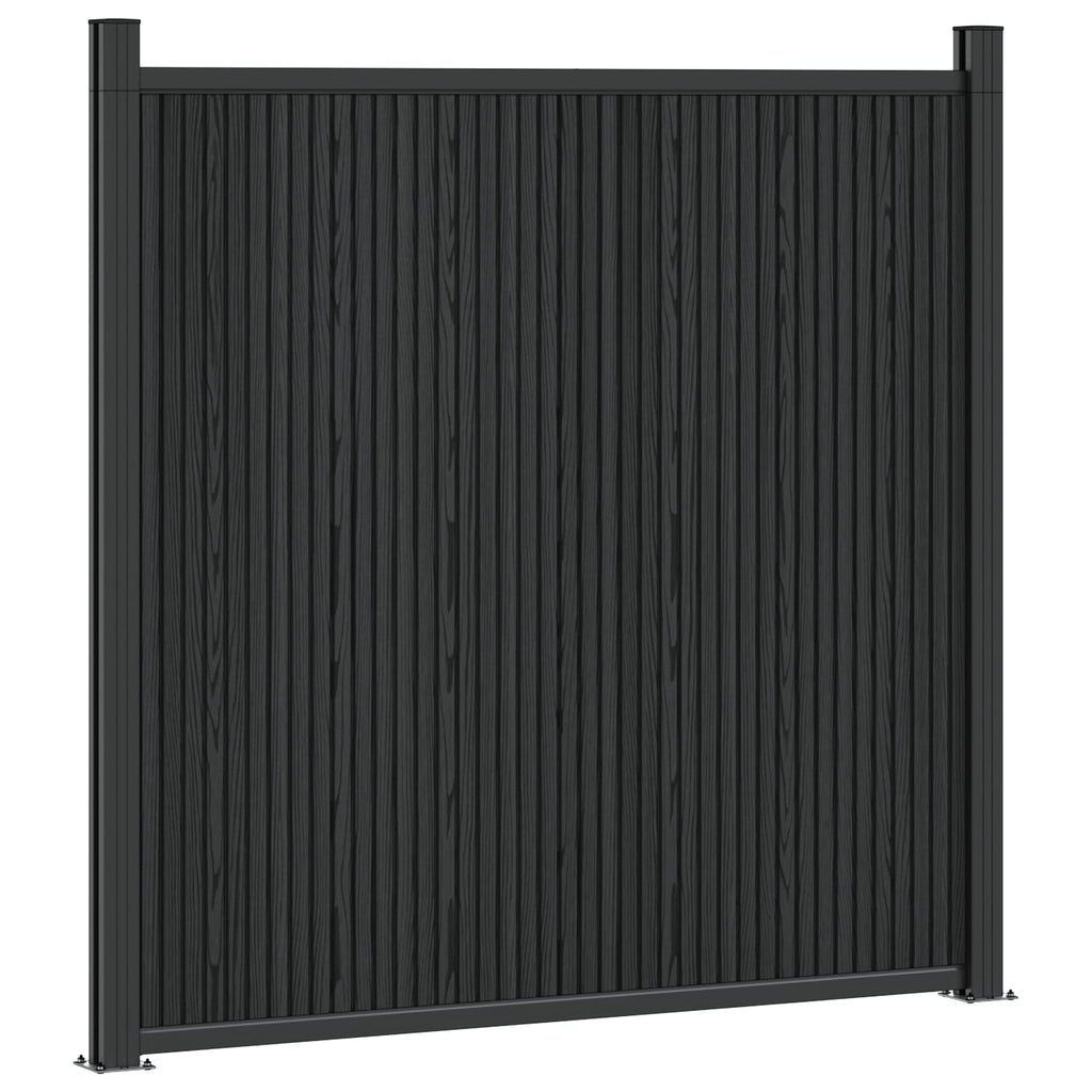vidaXL Zaunelement WPC und Aluminium Schwarz