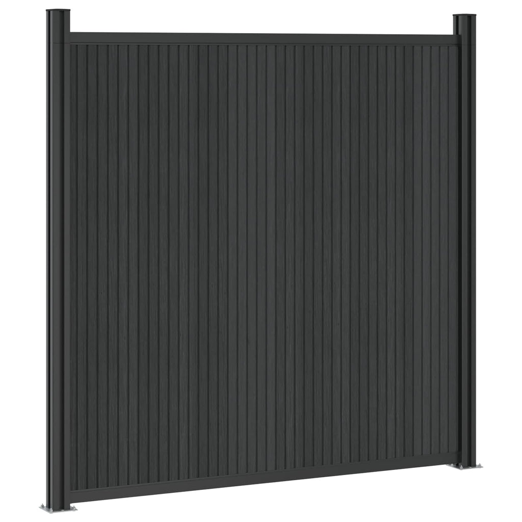 vidaXL Zaunelement WPC und Aluminium Schwarz