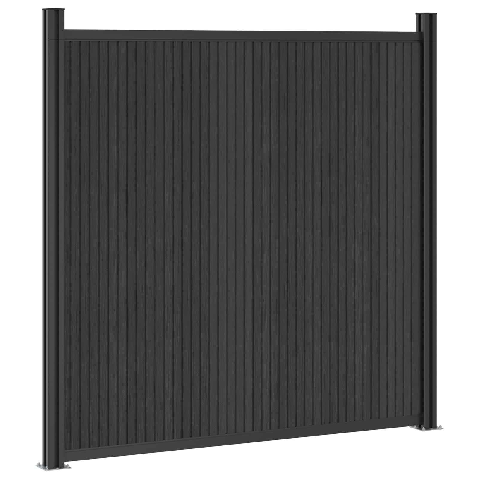 vidaXL Zaunelement WPC und Aluminium Schwarz