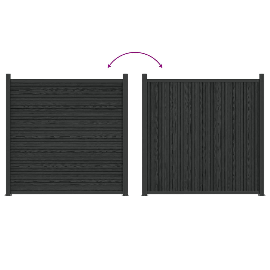 vidaXL Zaunelement WPC und Aluminium Schwarz