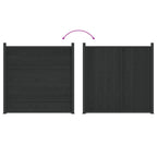 vidaXL Zaunelement WPC und Aluminium Schwarz