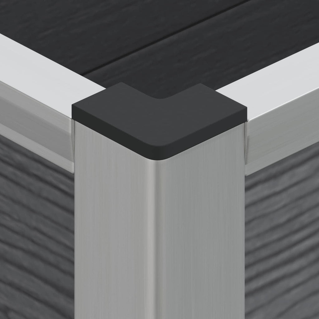 vidaXL Hochbeet Grau 50 x 30 x 22 cm WPC und Aluminium