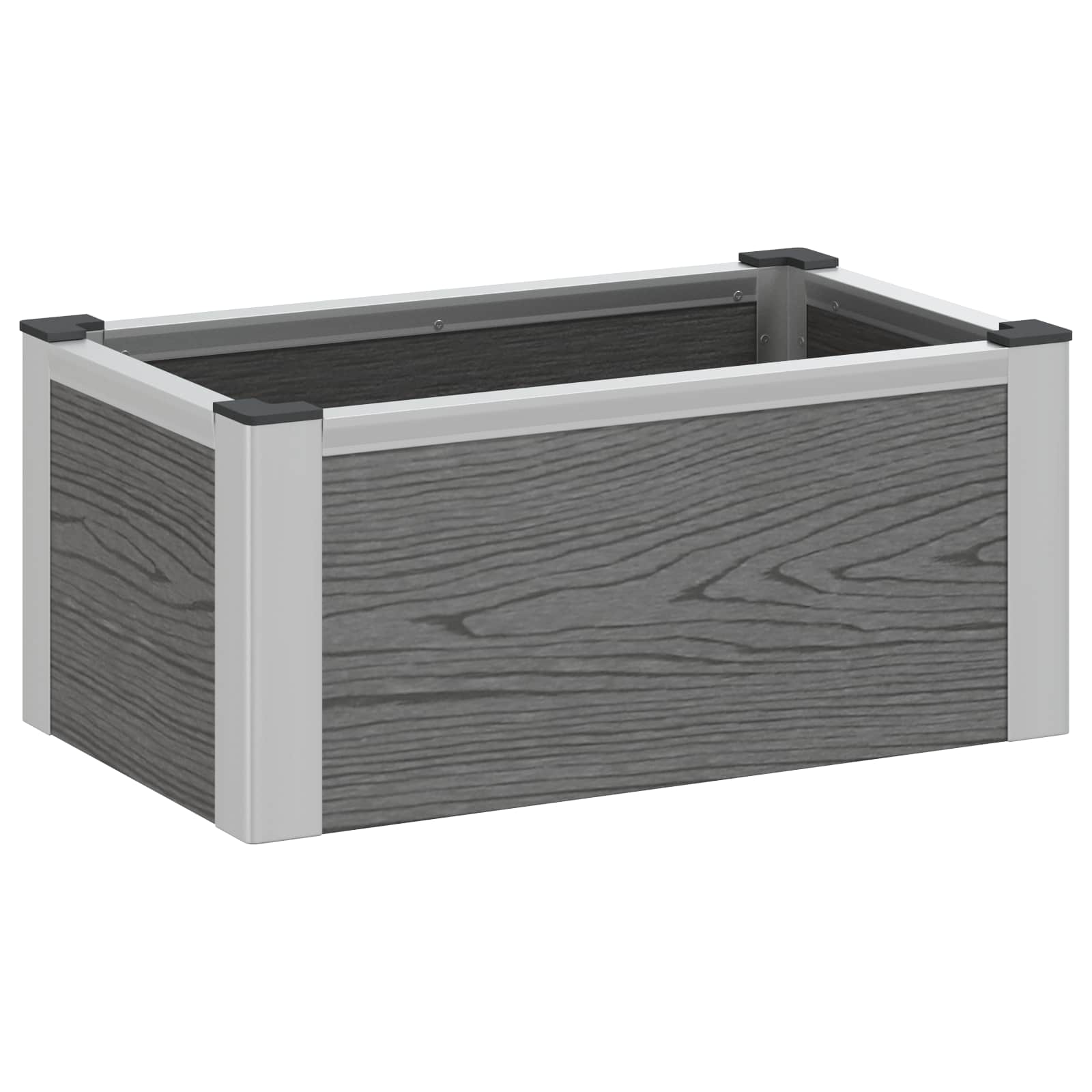 vidaXL Hochbeet Grau 50 x 30 x 22 cm WPC und Aluminium