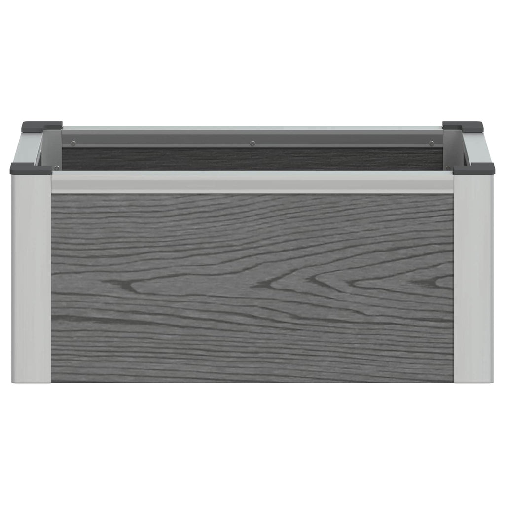 vidaXL Hochbeet Grau 50 x 30 x 22 cm WPC und Aluminium