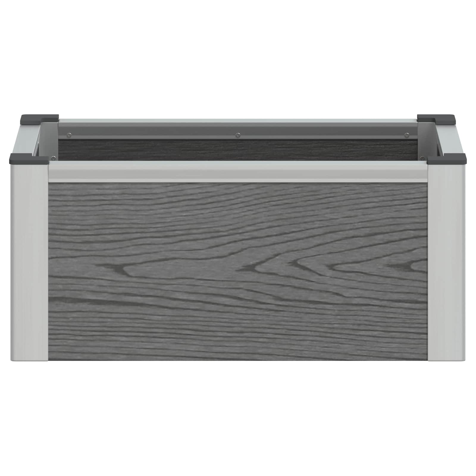 vidaXL Hochbeet Grau 50 x 30 x 22 cm WPC und Aluminium