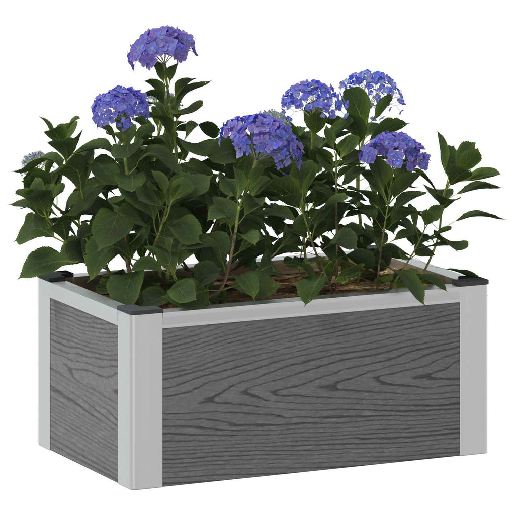 vidaXL Hochbeet Grau 50 x 30 x 22 cm WPC und Aluminium