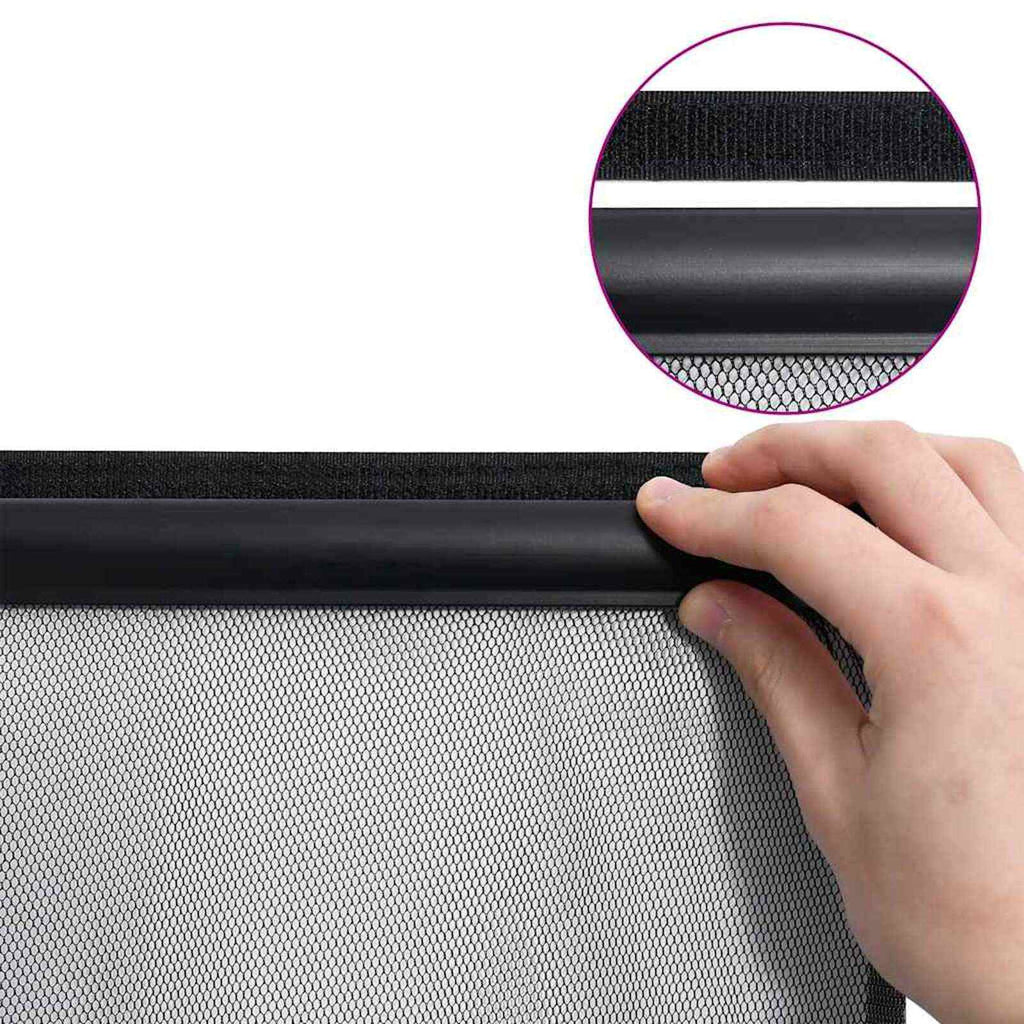 vidaXL Insektenschutz für Türen mit Netzvorhang Schwarz 160 x 240 cm