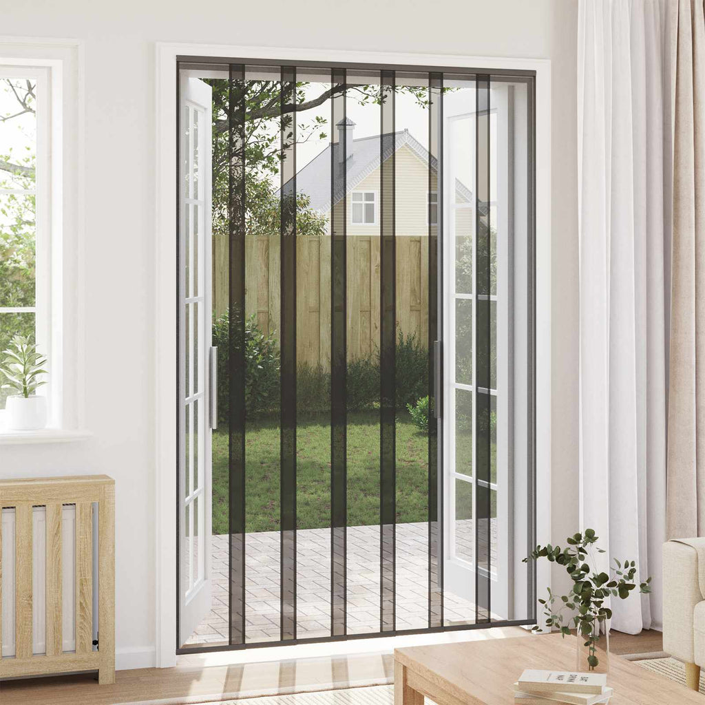 vidaXL Insektenschutz für Türen mit Netzvorhang Schwarz 160 x 240 cm