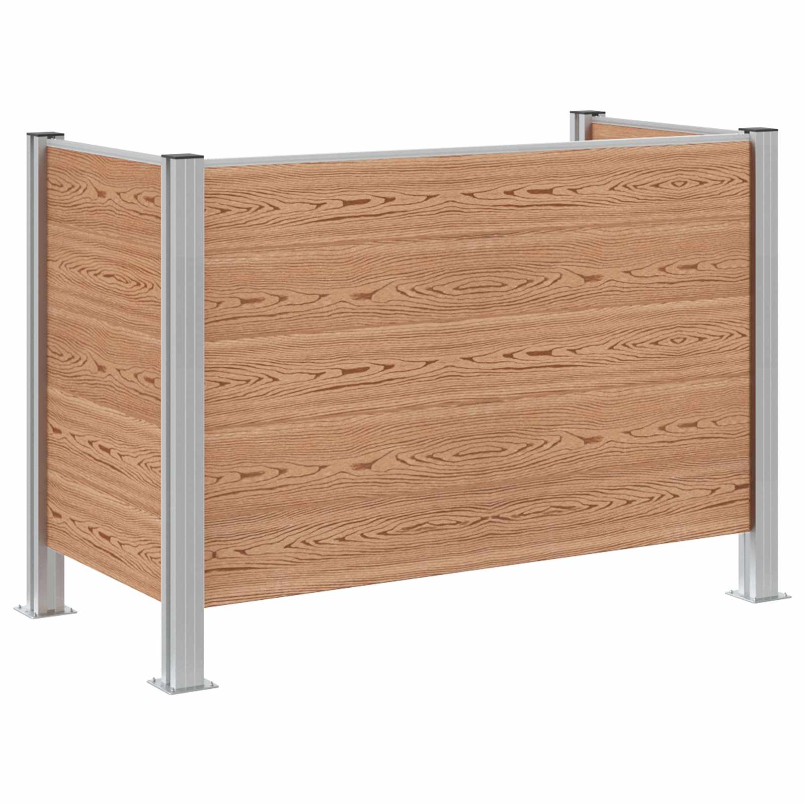 vidaXL Mülltonnenzaun Braun 161 x 85 x 115 cm Aluminium und WPC