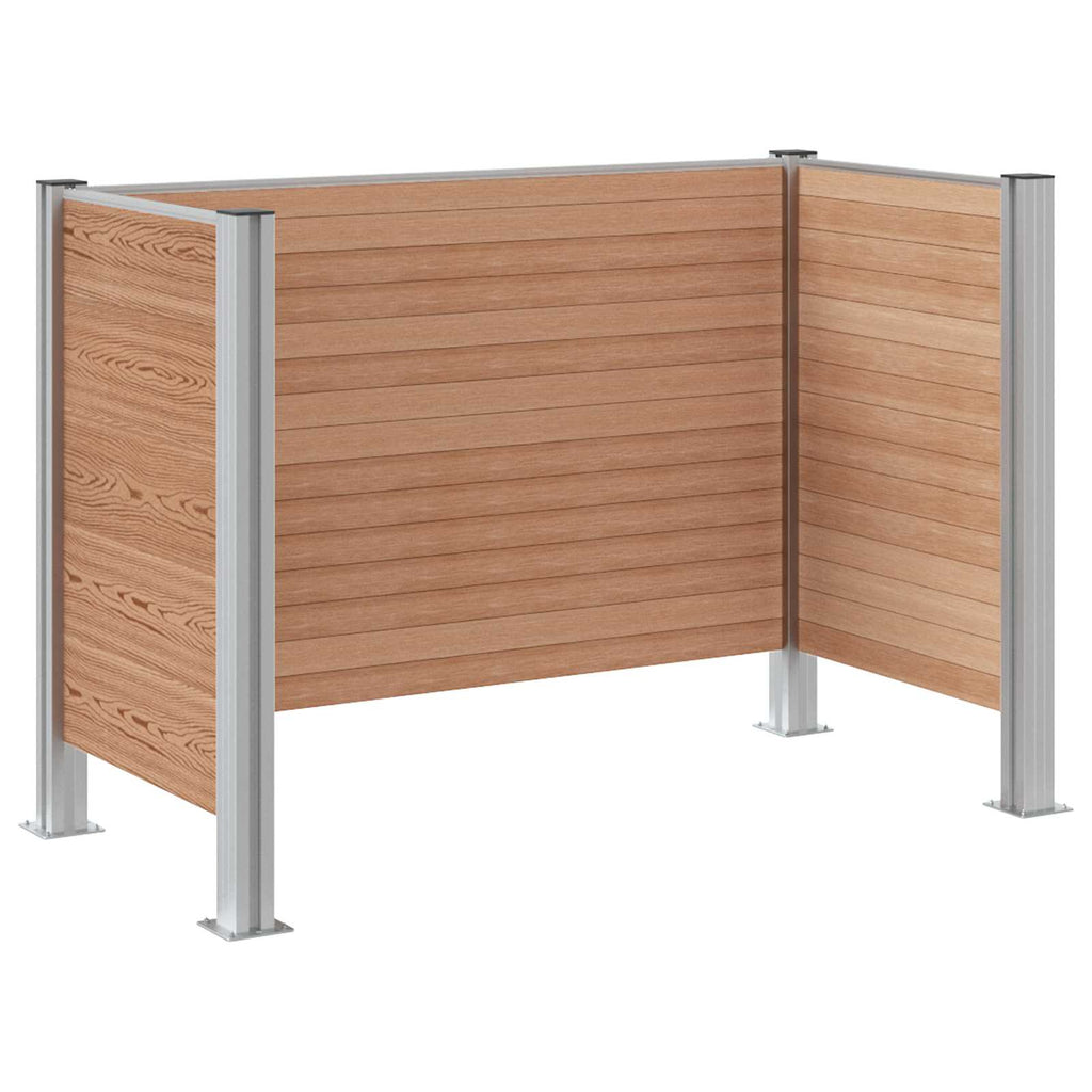 vidaXL Mülltonnenzaun Braun 161 x 85 x 115 cm Aluminium und WPC
