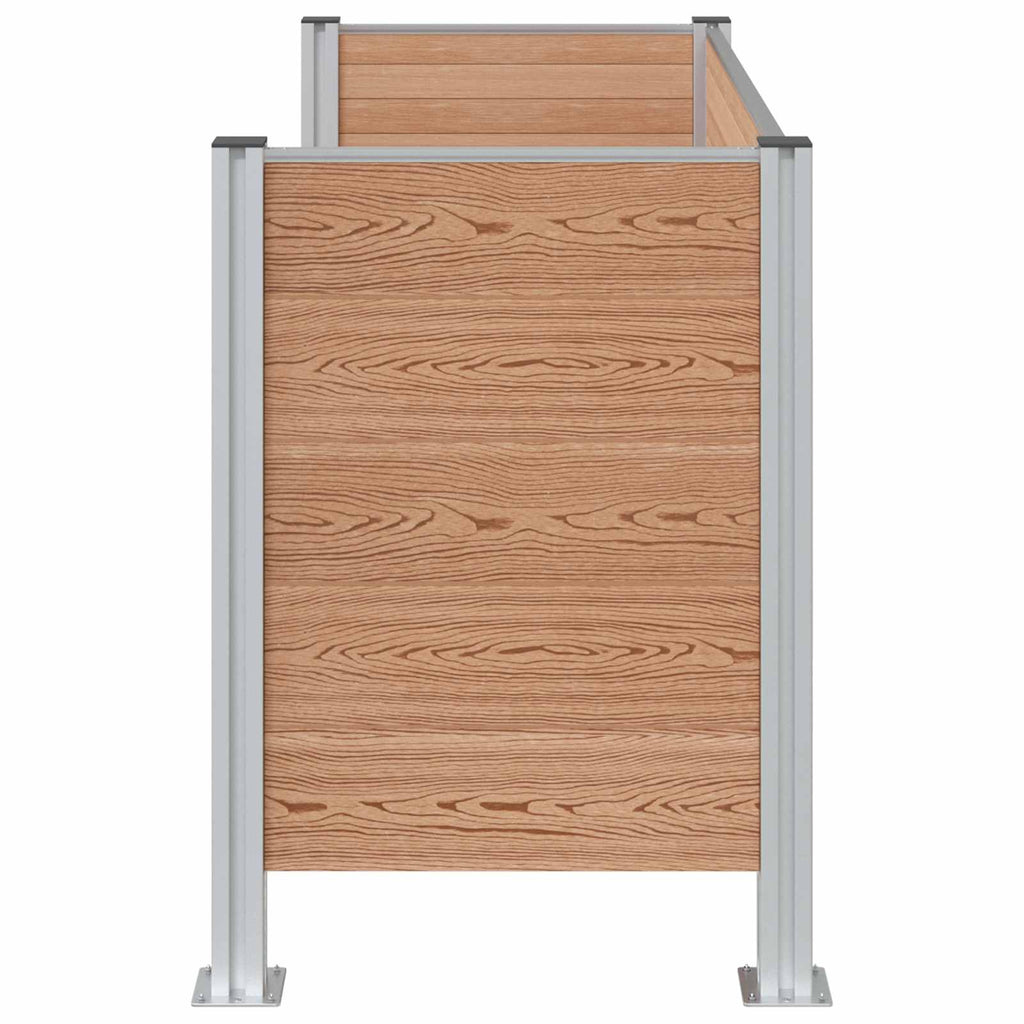 vidaXL Mülltonnenzaun Braun 161 x 85 x 115 cm Aluminium und WPC