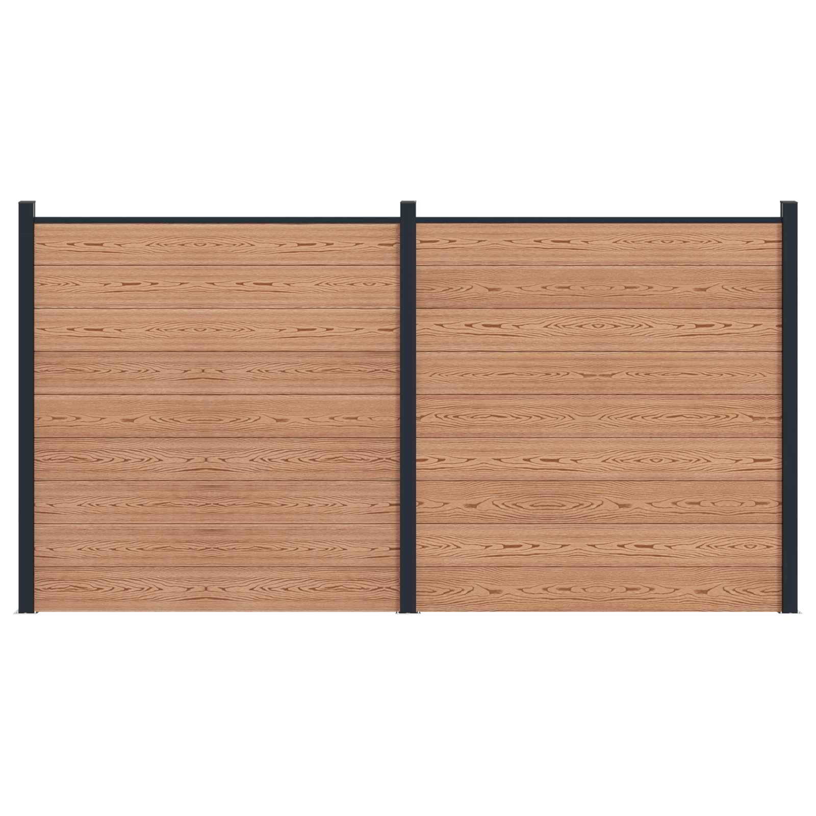 vidaXL Zaunelement 2 pcs WPC und Aluminium Braun