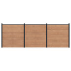 vidaXL Zaunelement 3 pcs WPC und Aluminium Braun