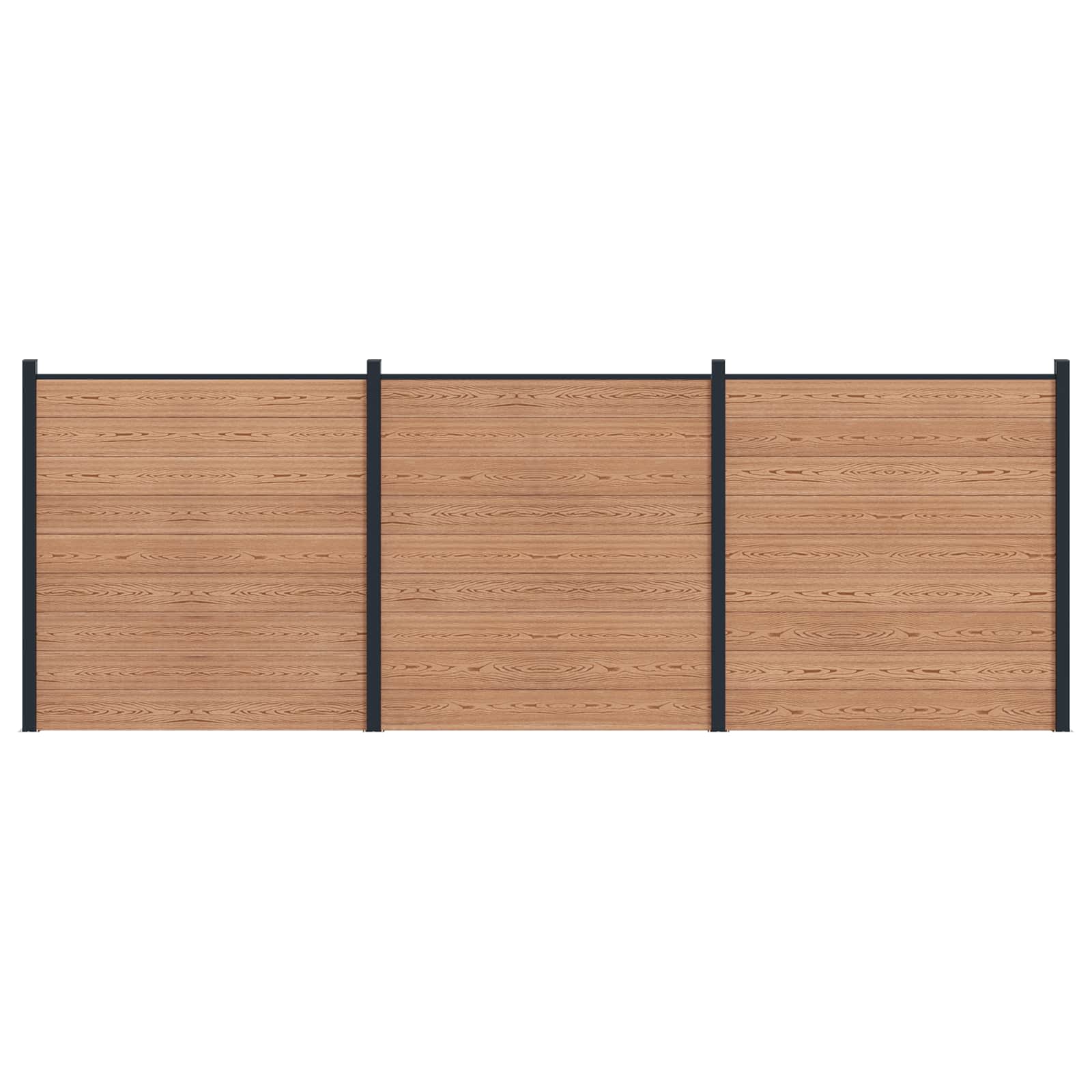 vidaXL Zaunelement 3 pcs WPC und Aluminium Braun