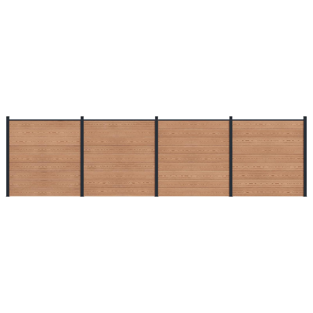 vidaXL Zaunelement 4 pcs WPC und Aluminium Braun