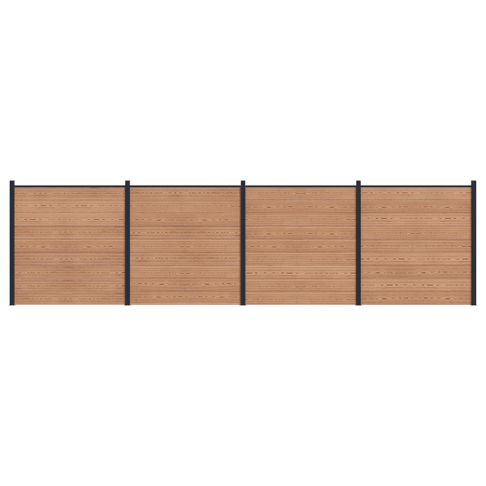 vidaXL Zaunelement 4 pcs WPC und Aluminium Braun