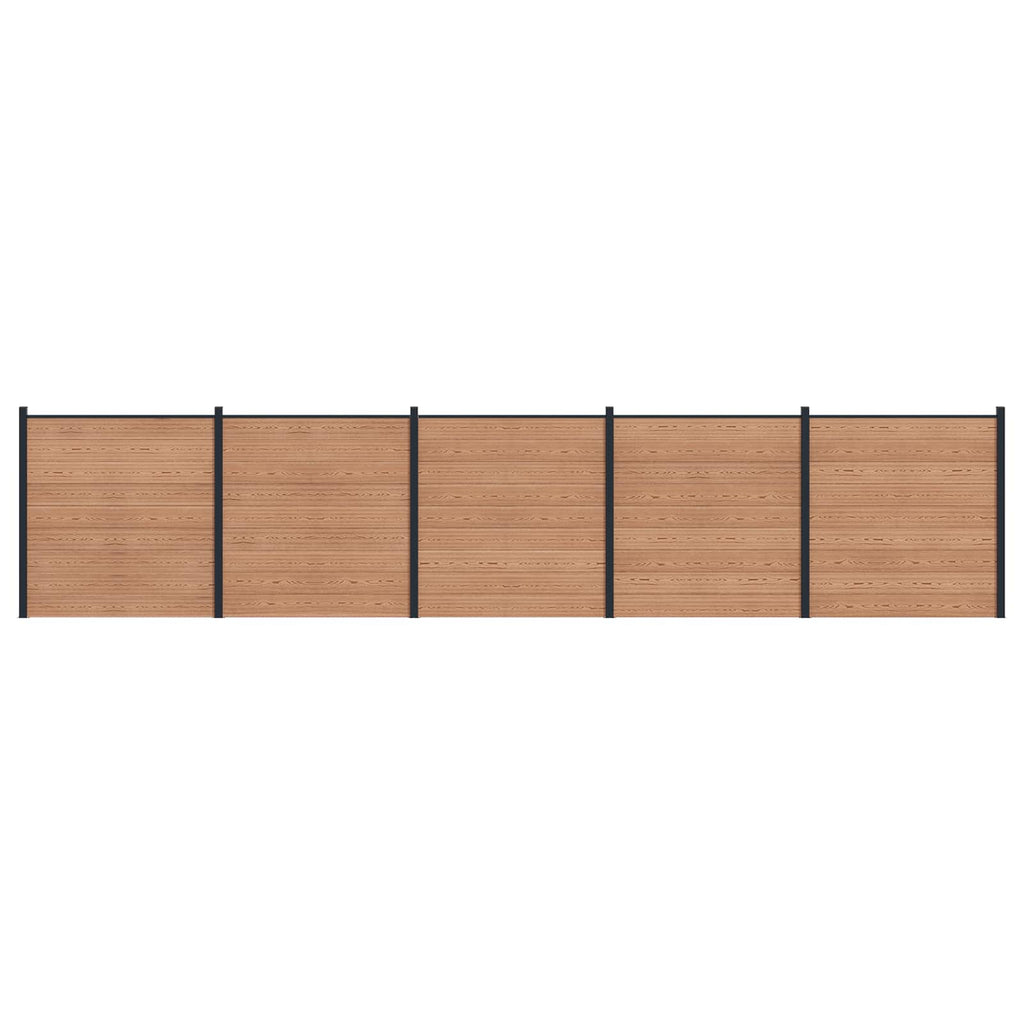 vidaXL Zaunelement 5 pcs WPC und Aluminium Braun
