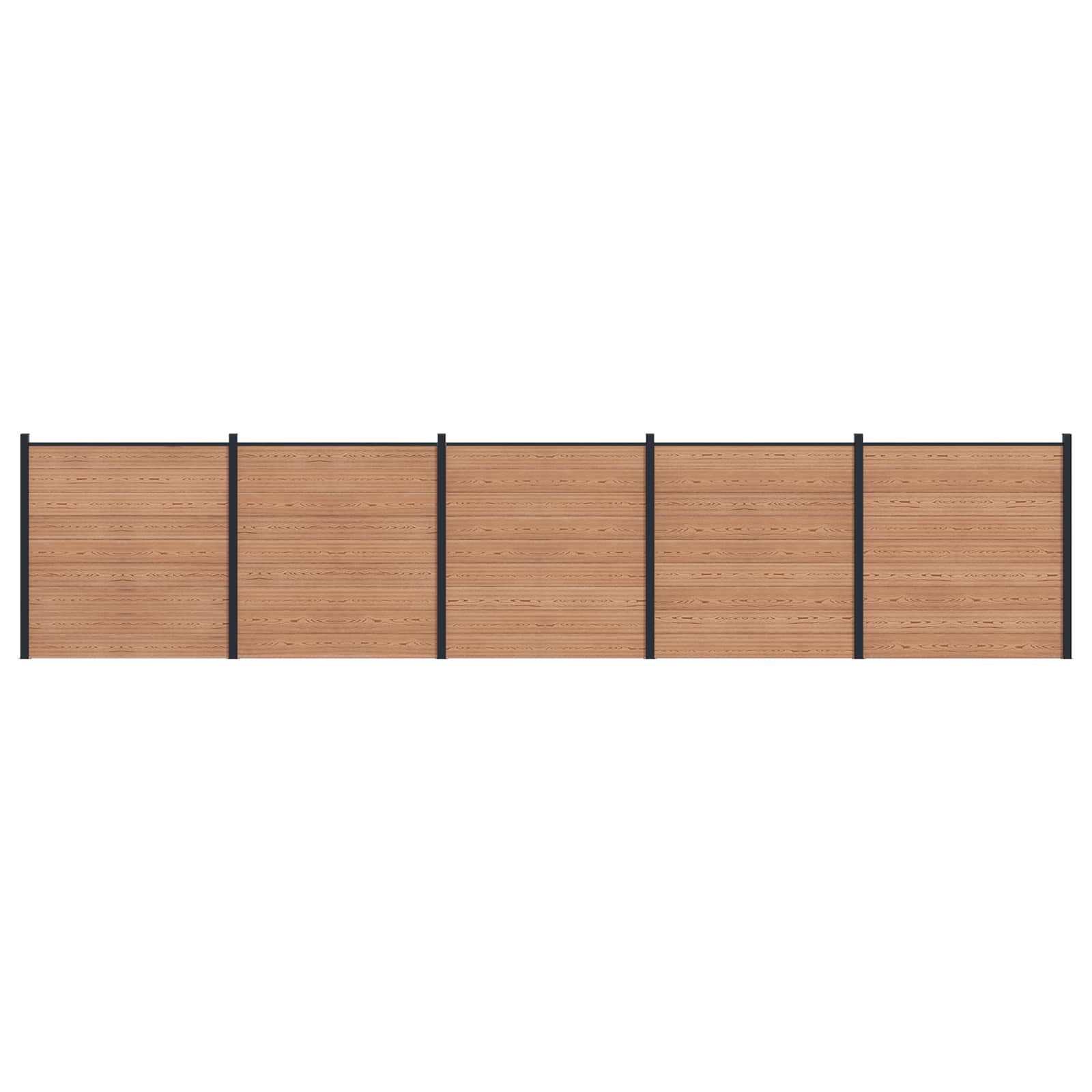 vidaXL Zaunelement 5 pcs WPC und Aluminium Braun